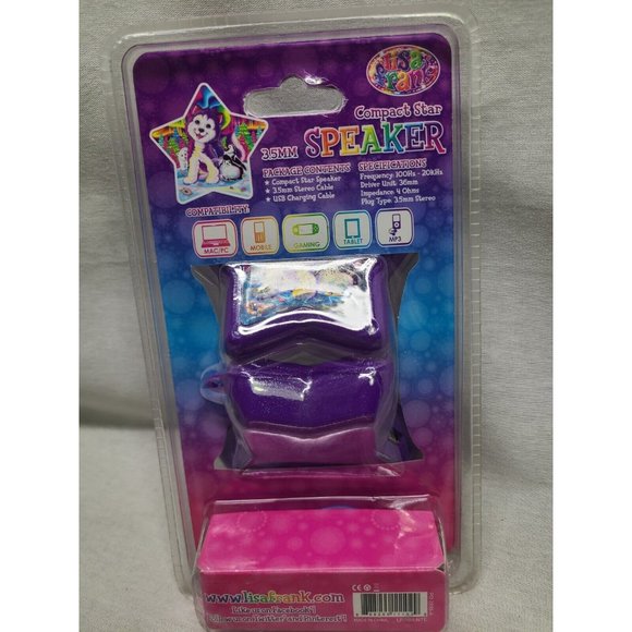Lisa Frank Compact Star Speaker 3.5mm Plug And USB Included- Y2K- NWT - Picture 4 of 5
